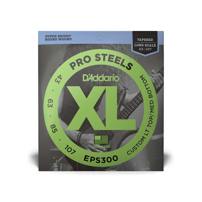 Набор струн D'ADDARIO EPS300 XL PROSTEEELS BASS Custom Light Top/Medium Bottom (43-107)